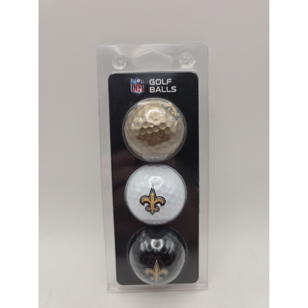 New Orleans Saints Golf Balls Complete Sleeve of 3 NFL Officially Licensed. New!